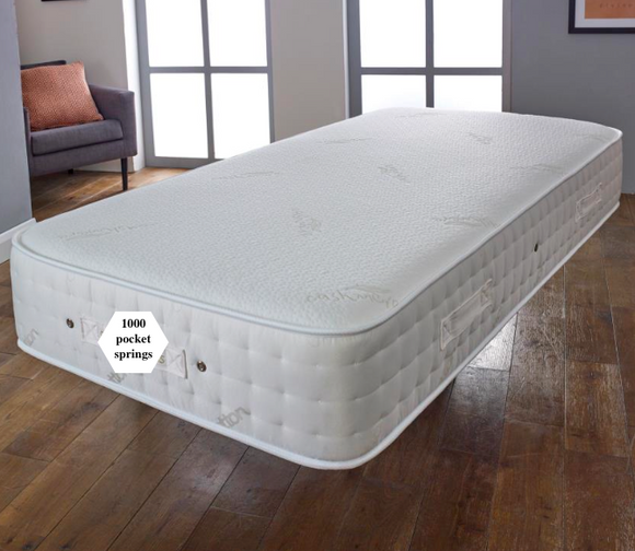1000 pocket spring cashmere mattress with next gen memory foam (rolled)